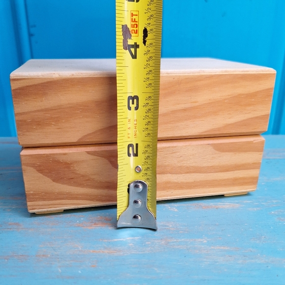 Wooden Block Box Unstained Wood Naked Natural Small Trinket Jewelry Box - Picture 10 of 16